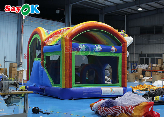 Thương mại ngoài trời trong nhà Inflatable Bounce Slide Giant Inflatable Unicorn Castle