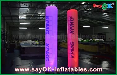Quảng cáo 2.5m Chiều cao chiếu sáng Cột trụ Inflatable Cột In Logo