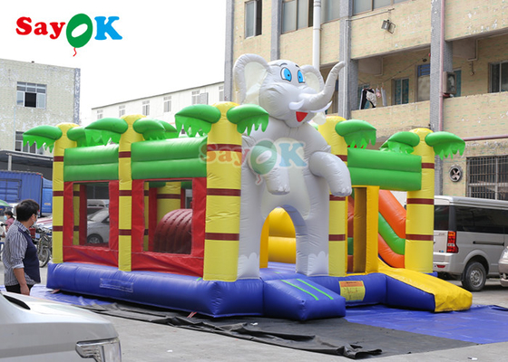 Chủ đề sở thú dễ thương Lâu đài bơm hơi nảy Jumping House Inflable Bouncer Slide Trò chơi cho trẻ em