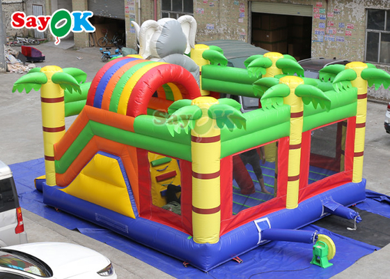 Chủ đề sở thú dễ thương Lâu đài bơm hơi nảy Jumping House Inflable Bouncer Slide Trò chơi cho trẻ em