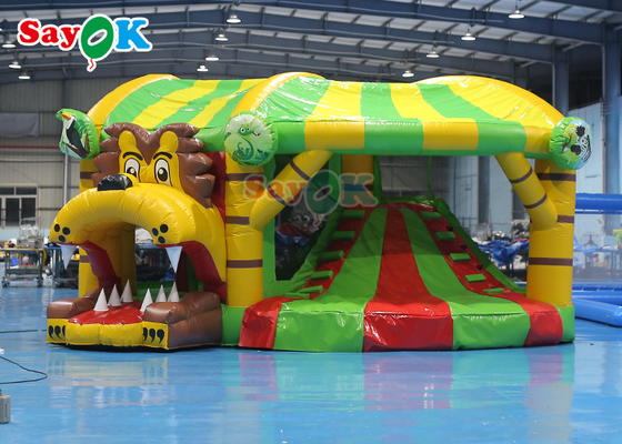Lion Inflatable Bounce House Với Cầu trượt Lâu đài Bouncer khô
