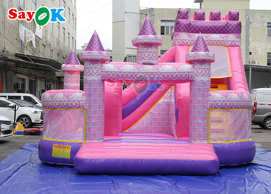 Pink Princess Inflatable Castle Slide Girls Chơi Nhà Bounce Bơm hơi cho Công viên Giải trí