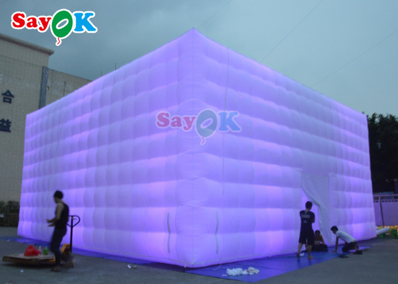 Lều sân cỏ bơm hơi tự động 10x10x5m Lều tiệc Led bơm hơi