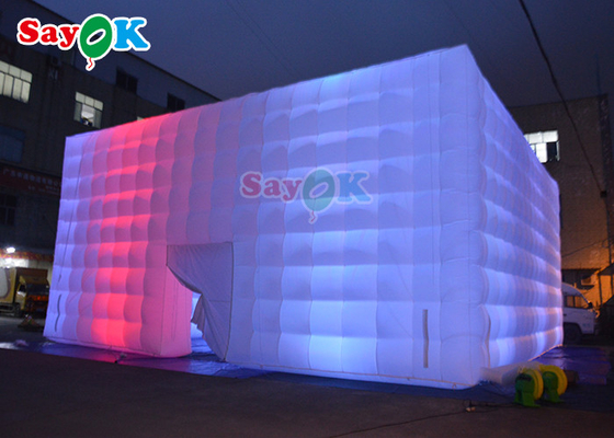 Lều sân cỏ bơm hơi tự động 10x10x5m Lều tiệc Led bơm hơi