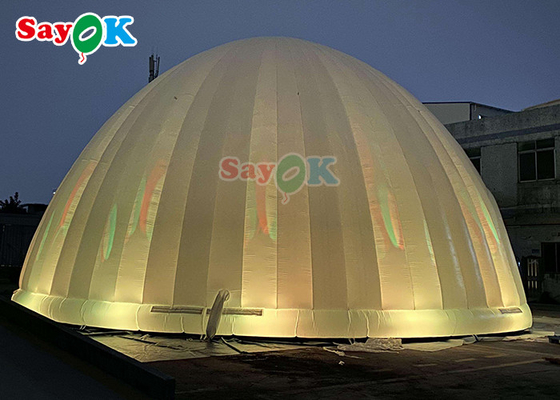Lều không khí bơm nổi Sự kiện Lều sân bơi bơm nổi Dome Marquee Igloo với đèn LED