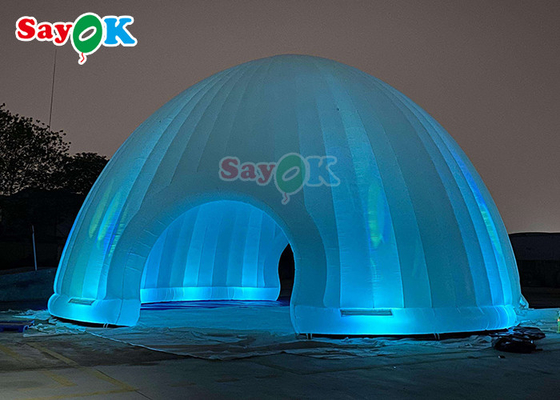 Lều không khí bơm nổi Sự kiện Lều sân bơi bơm nổi Dome Marquee Igloo với đèn LED
