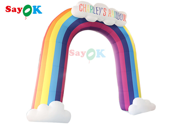 Rainbow Inflatable Arch Quảng cáo đầy màu sắc Cổng thổi lên để trang trí