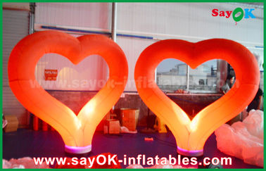 Lãng mạn Red Nylon Inflatable chiếu sáng trang trí hình trái tim cho đám cưới