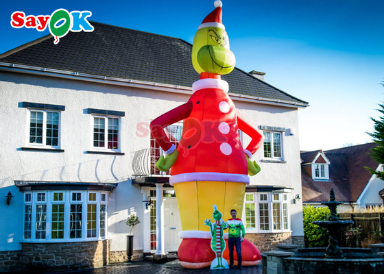 Chân dung nổi bóng khí cầu quảng cáo nổi Grinch 9m 30ft lớn Santa đồ trang trí Giáng sinh phim hoạt hình