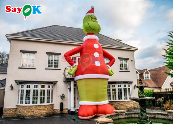Chân dung nổi bóng khí cầu quảng cáo nổi Grinch 9m 30ft lớn Santa đồ trang trí Giáng sinh phim hoạt hình