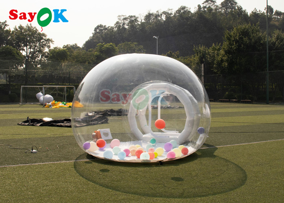 Clear Inflatable Bubble House Tent Single Tunnel Bubble House Dome Camping Hut Với máy thổi