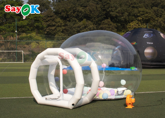 Clear Inflatable Bubble House Tent Single Tunnel Bubble House Dome Camping Hut Với máy thổi