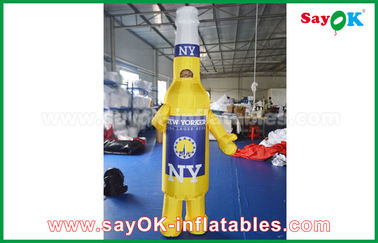 Blow Up nhân vật hoạt hình tùy chỉnh màu vàng / xanh Đèn cầm tay nhân vật hoạt hình bơm lên cho quảng cáo thương mại