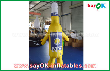 Blow Up nhân vật hoạt hình tùy chỉnh màu vàng / xanh Đèn cầm tay nhân vật hoạt hình bơm lên cho quảng cáo thương mại