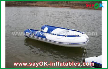 Màu xanh / trắng nhiệt niêm phong PVC thuyền bơm hơi nước đua cứng nhắc không thấm nước