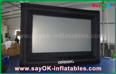 Màn hình phim ở sân sau PVC Màn hình chiếu bơm hơi trắng / đen tùy chỉnh với khung được phê duyệt của SGS