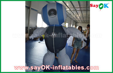Robot bơm khổng lồ tùy chỉnh 2mH Oxford Robot vải tùy chỉnh sản phẩm bơm màu xanh dương cho quảng cáo