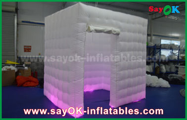 Inflatable Photo Studio 1 Cửa 2,5m Custom Black / White Inflatable Photo Booth With LED Light Vải Oxford