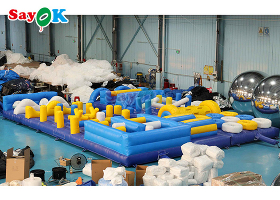 Digital Printing Commercial Bounce House 36ft Kids Land Inflatable Obstacle Course Thiết bị chơi trò chơi