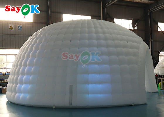 26.2FT Trại mái vòm Igloo bơm lên ngoài trời Cắm trại Blow Up Dome Tents With Led Light