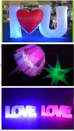 Đầy màu sắc Inflatable Chiếu Sáng Trang Trí Thư Tình Yêu Với ánh sáng Led Cho Đảng hoặc Trang Trí Đám Cưới