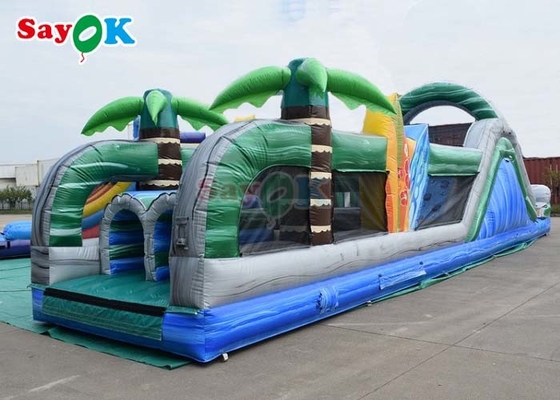 48ft Interactive Inflatable Obstacle Course Funny Bouncy House Inflatable Cho Các Sự kiện Tiệc tùng