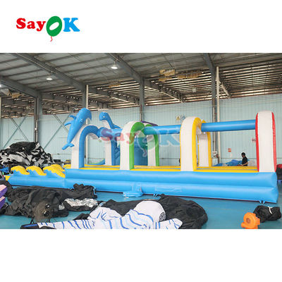 39ft màu xanh slide bán thương mại lớn thổi nước đô thị slide dài cho trẻ em