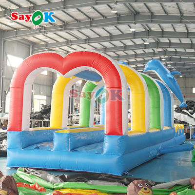 39ft màu xanh slide bán thương mại lớn thổi nước đô thị slide dài cho trẻ em