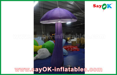 2M tím Inflatable nấm trang trí ánh sáng cho Holiday / Stage