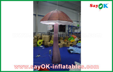 Vivid Brown Inflatable nấm với ánh sáng LED bên trong để hiển thị trang trí
