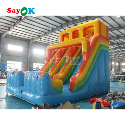 Outdoor Inflatable Slide Đơn giản PVC Inflatable Bouncer Slide Blow Up Commercial Slide Với ao cho trẻ em