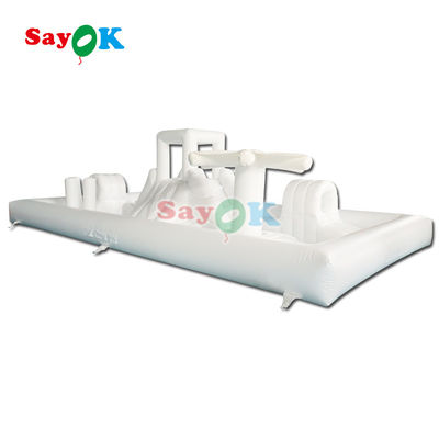 Thiết bị chơi mềm thương mại tùy chỉnh Bạch Splash Pad Công viên nước bơm nổi Bouncing Castle Slide