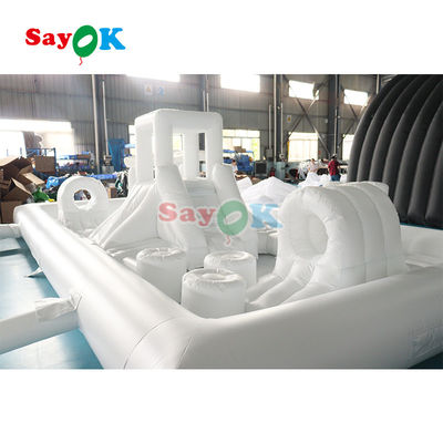 Thiết bị chơi mềm thương mại tùy chỉnh Bạch Splash Pad Công viên nước bơm nổi Bouncing Castle Slide