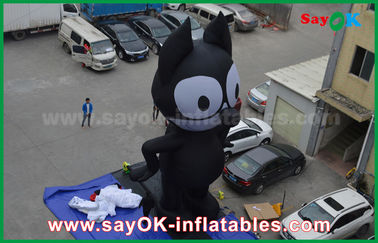 6mH Oxford vải đen inflatable nhân vật hoạt hình, inflatable mèo