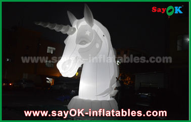 Nhân vật hoạt hình đầy đủ màu trắng Oxfiord vải bơm bơm ngựa kỳ lân với đèn LED