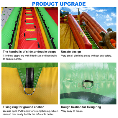 Thiết kế 3D miễn phí 0.55mm PVC Tarpaulin Giáng sinh bơm nổi Tháp nhảy Gingerbread Bounce House với Blower
