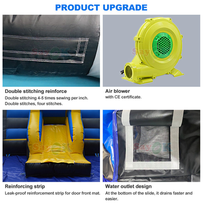 Thiết kế 3D miễn phí 0.55mm PVC Tarpaulin Giáng sinh bơm nổi Tháp nhảy Gingerbread Bounce House với Blower