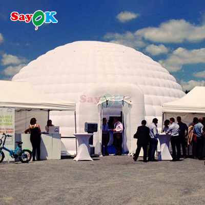 Chất chống nước vải Oxford Đèn LED màu sắc Cúp ngoài trời Lều Igloo bơm lên với máy thổi