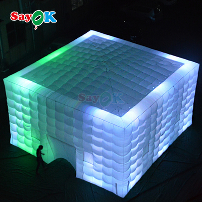 Tùy chỉnh White Square LED Light Tents Camping Party Event Bán trại bơm để thuê