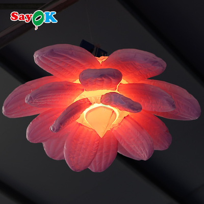 Tùy chỉnh màu tím khổng lồ treo hoa sen hoa đèn LED thổi phồng hoa ánh sáng cho sự kiện trang trí quảng cáo