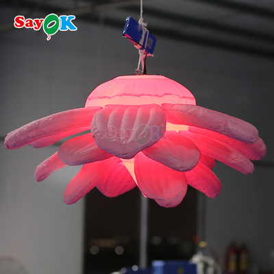 Tùy chỉnh màu tím khổng lồ treo hoa sen hoa đèn LED thổi phồng hoa ánh sáng cho sự kiện trang trí quảng cáo