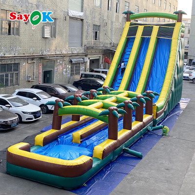 Tiêu chuẩn thương mại nước bơm đôi slide cây cọ nước slide bơm cho trẻ em và người lớn