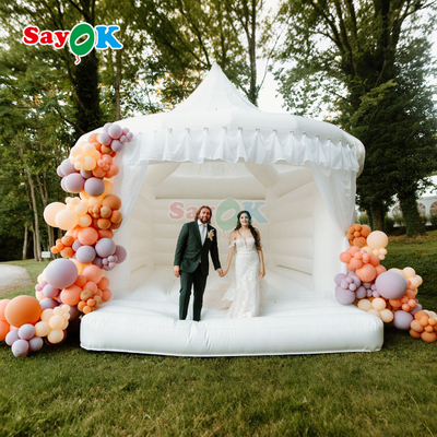 Sayok White Inflatable Bounce House Party ngoài trời Đám cưới Lâu đài nổi