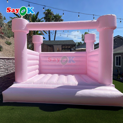 Nhà Bật Nhún Bơm Hơi Màu Hồng Nhỏ Nhà Bật Nhún Trắng Lâu Đài Bouncy cho Tiệc Sinh Nhật