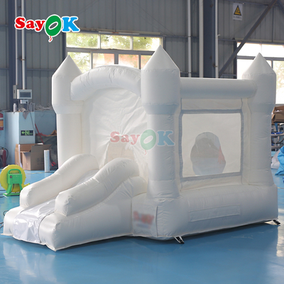 Nhà Bật Nhún Bơm Hơi Màu Hồng Nhỏ Nhà Bật Nhún Trắng Lâu Đài Bouncy cho Tiệc Sinh Nhật