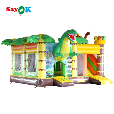 Sayok Nhà hơi bơm hơi khủng long thương mại có cầu trượt cho sự kiện ngoài trời