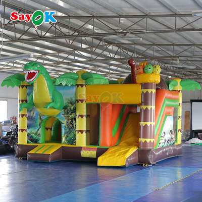 Sayok Nhà hơi bơm hơi khủng long thương mại có cầu trượt cho sự kiện ngoài trời