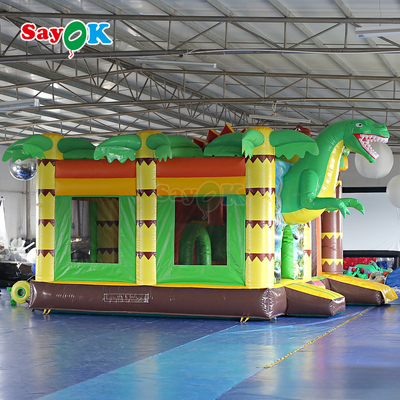 Sayok Nhà hơi bơm hơi khủng long thương mại có cầu trượt cho sự kiện ngoài trời