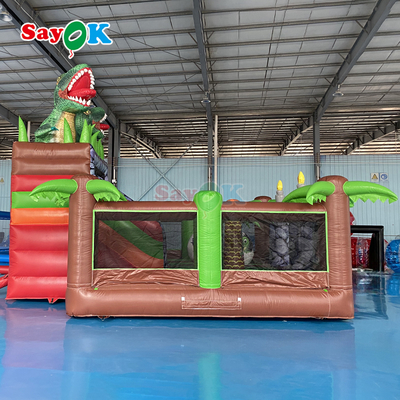 Sayok Nhà hơi bơm hơi khủng long thương mại kết hợp cầu trượt cho sự kiện ngoài trời