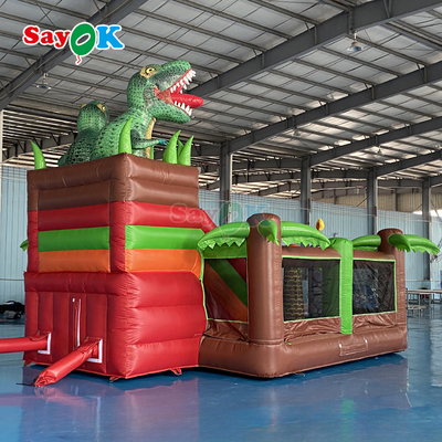 Sayok Nhà hơi bơm hơi khủng long thương mại kết hợp cầu trượt cho sự kiện ngoài trời